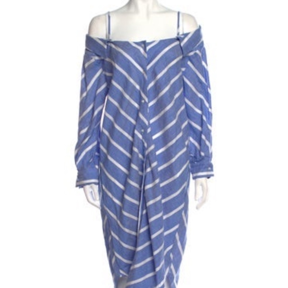 Make blue white dress linen 38 M
